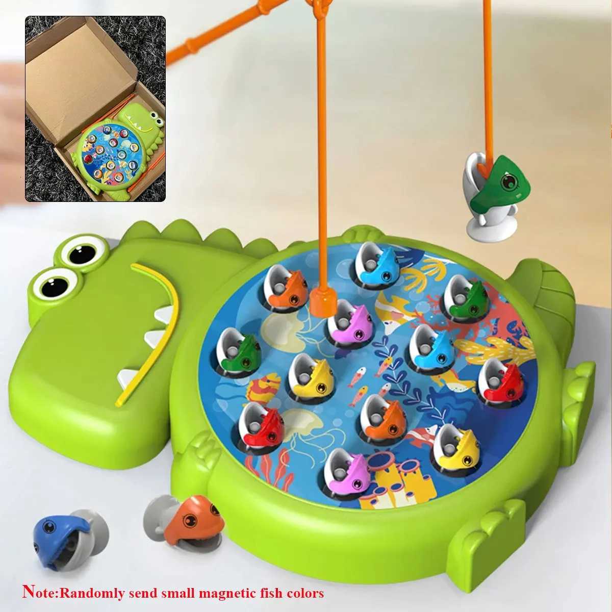 Dinosaur Simple Magnetic Fishing Toys Play Rod Game Toys for Children Baby Montessori with Rod Kids Educational No Rotating Gift Z260328