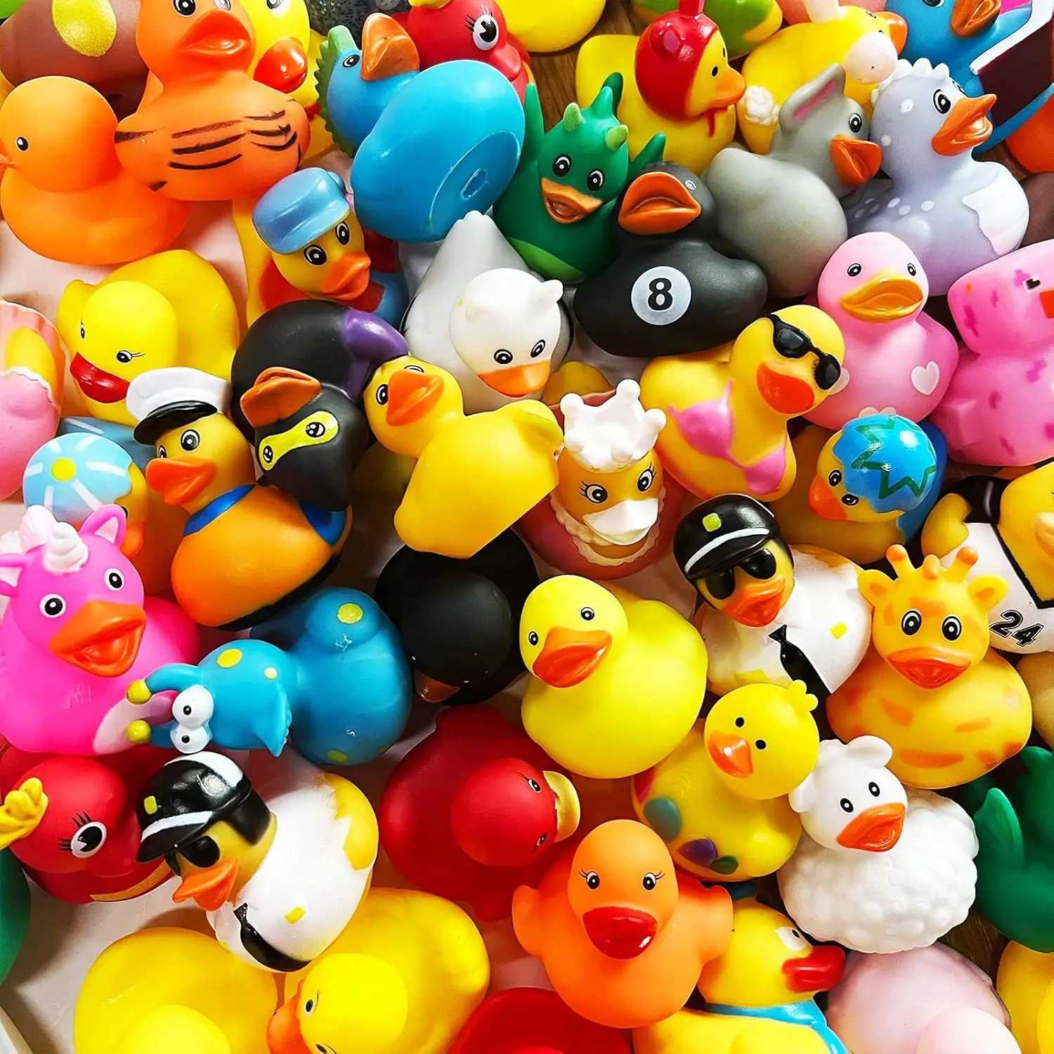 10-100PCSRubber Duck for Jeep Bath Toy Assortment Bulk Floater Duck for Kids Baby Shower Accessories Party Favors Birthday Z260328