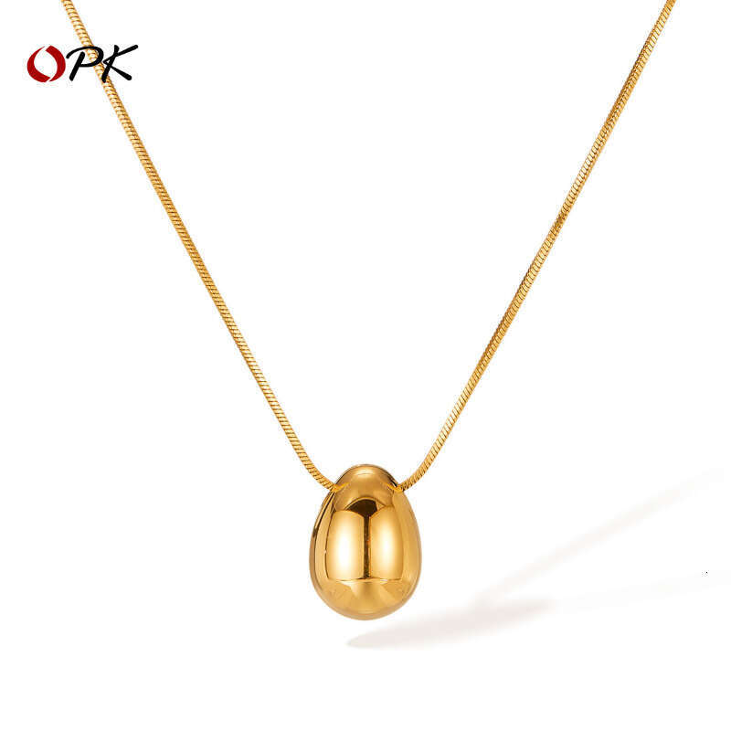 Trendy sophisticated 925 Sterling Silver 14K Gold hollow water drop necklace with a minimalist design versatile and stylish wholesale