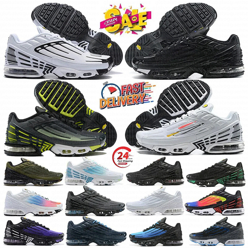 2026 Tuned Tn Plus 3 Running Shoes for Men Women OG Triple White Black Hyper Blue Gradient Unity tns Plus Tennis Breathable Mens Trainers outdoor Sports tn3 Sneakers