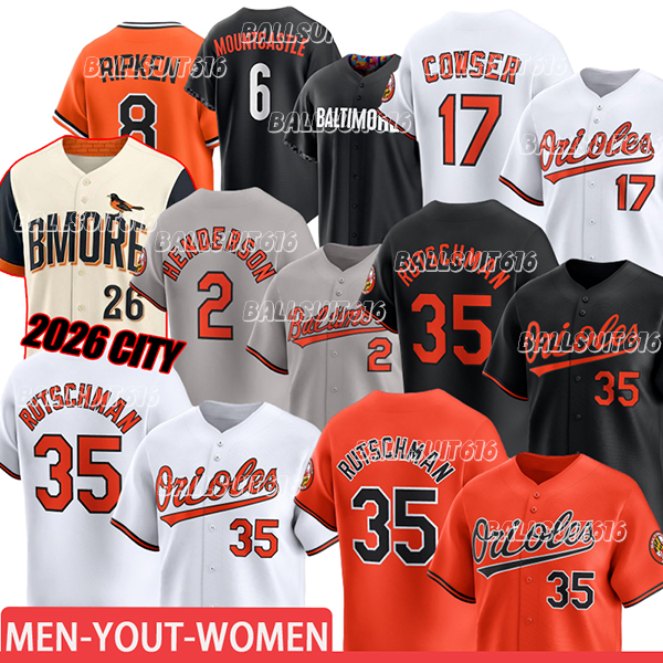 Baltimorecity Orioles Jerseys Jersey #35 Rutschman Jersey #2 Henderson Jersey #58 Perez #31 Mullins #39 Burnes #17 Cowser #32 O'Hearn 2026 city custom Baseball Jerseys