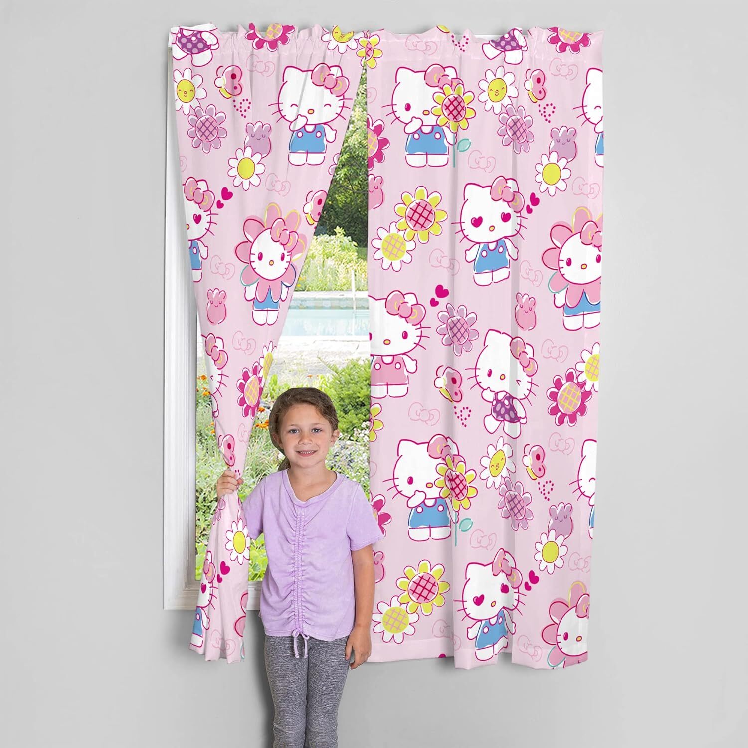Franco Kids Room Window Curtains Drapes Set 82 in x 63 in Hello Kitty prints may vary Curtain - view 3