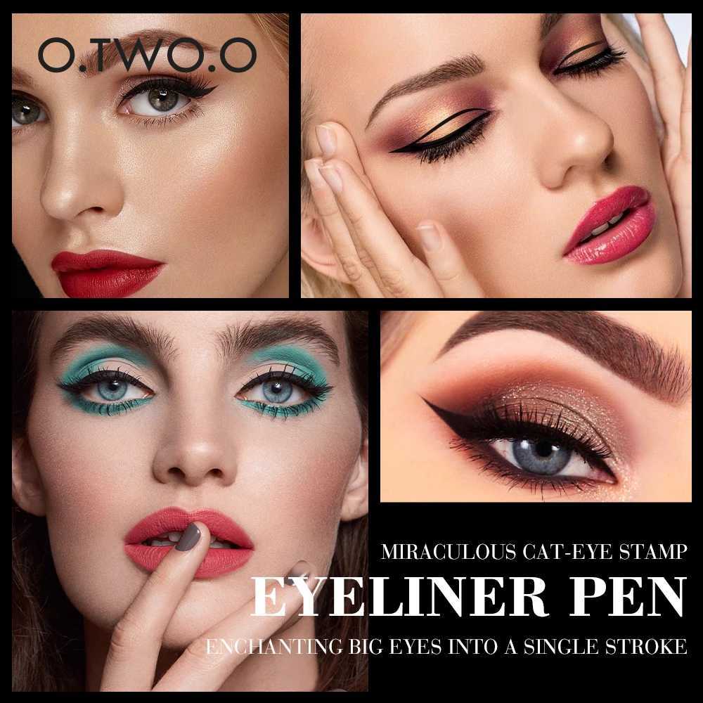 OTWOO Eyeliner Stamp Black Liquid Eyeliner Pen Waterproof Fast Dry Double-ended Eye Liner Pencil Make-up for Women Cosmetics H260328