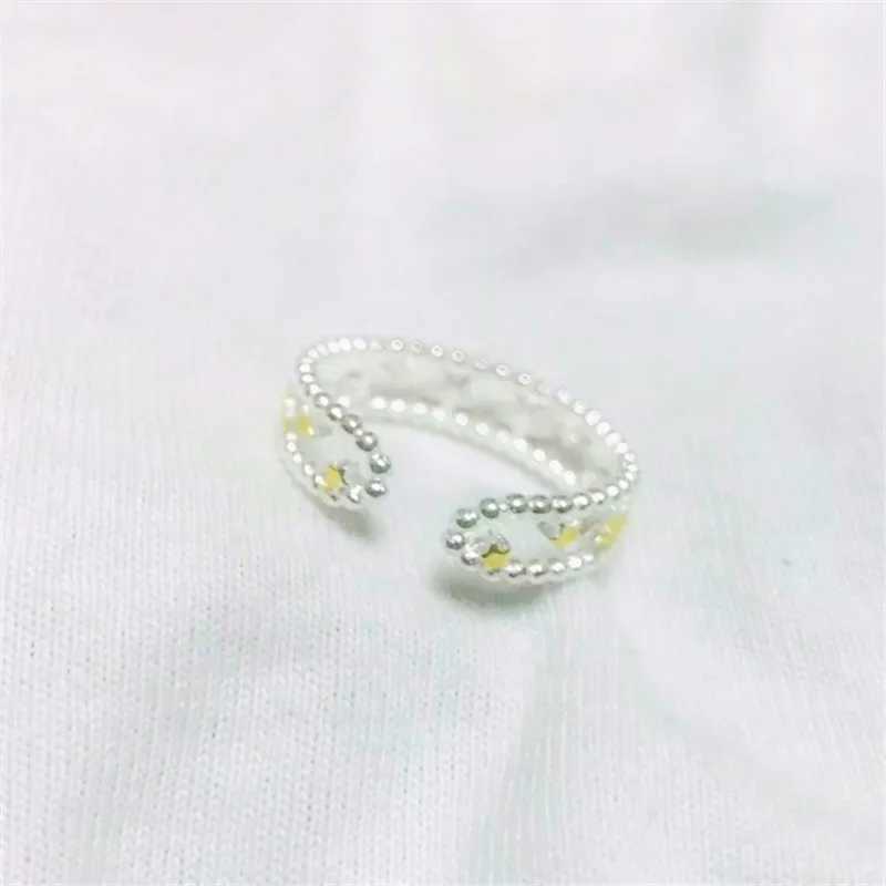 New Arrival Fashion Double-layer Five-pointed Star 925 Sterling Silver Jewelry Exquisite Galaxy Personality Opening Rings R243 H260328