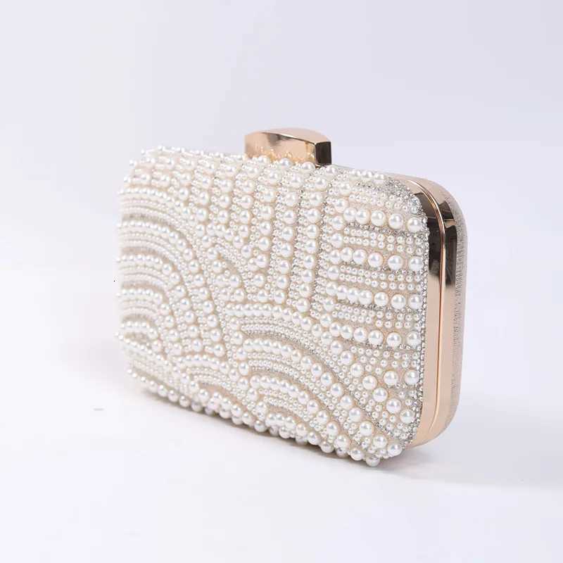 Ladies Pearl Elegant Evening Bag Fashionable Stylish Beading Wedding Dinner Party Banquet Dress Clutch Bag with Long Chain Purse C260327