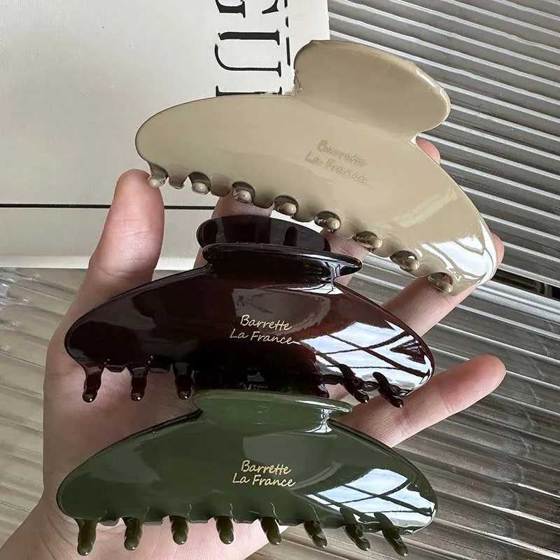 New Retro Korean Acetate Hair Claw Large Crab Hair Clips Shark Clip Simple Hairpin Fashion Hair Accessories for Woman Girls H260328