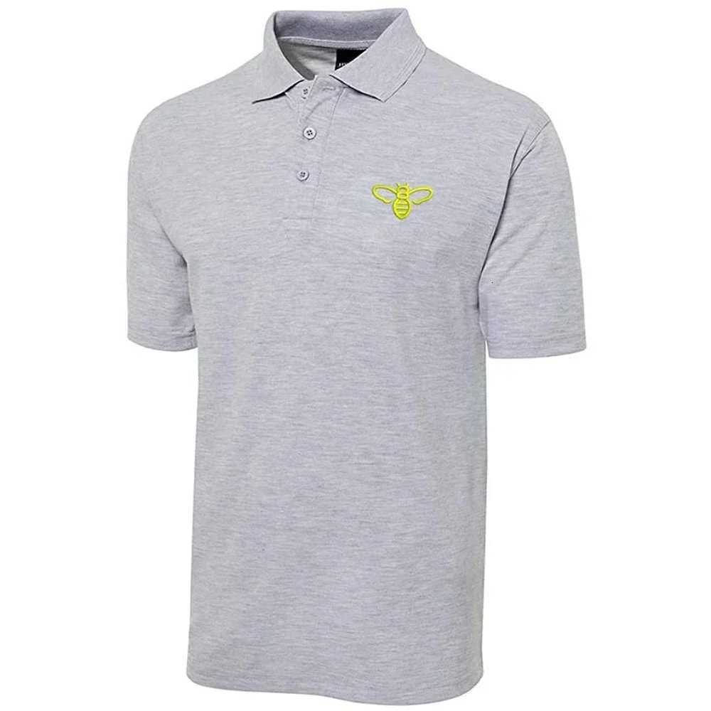 Lyprerazy Golf Shirt Cute Bee Embroidered Short Sleeve Polo Shirts Classic Embroidery Mens Polo Shirt C260326