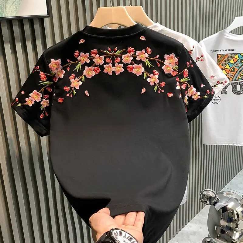2025 Summer Fashion Men T-shirt Short-sleeved Embroidered Shirt C260326