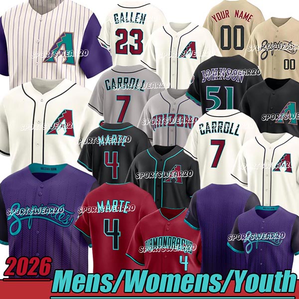 Arizonacity Diamondbacks Jersey #7 Corbin Carroll jersey #4 Ketel Marte abriel Moreno Lourdes Gurriel Jr. Geraldo Perdomo 2025 city connect Baseball Jerseys