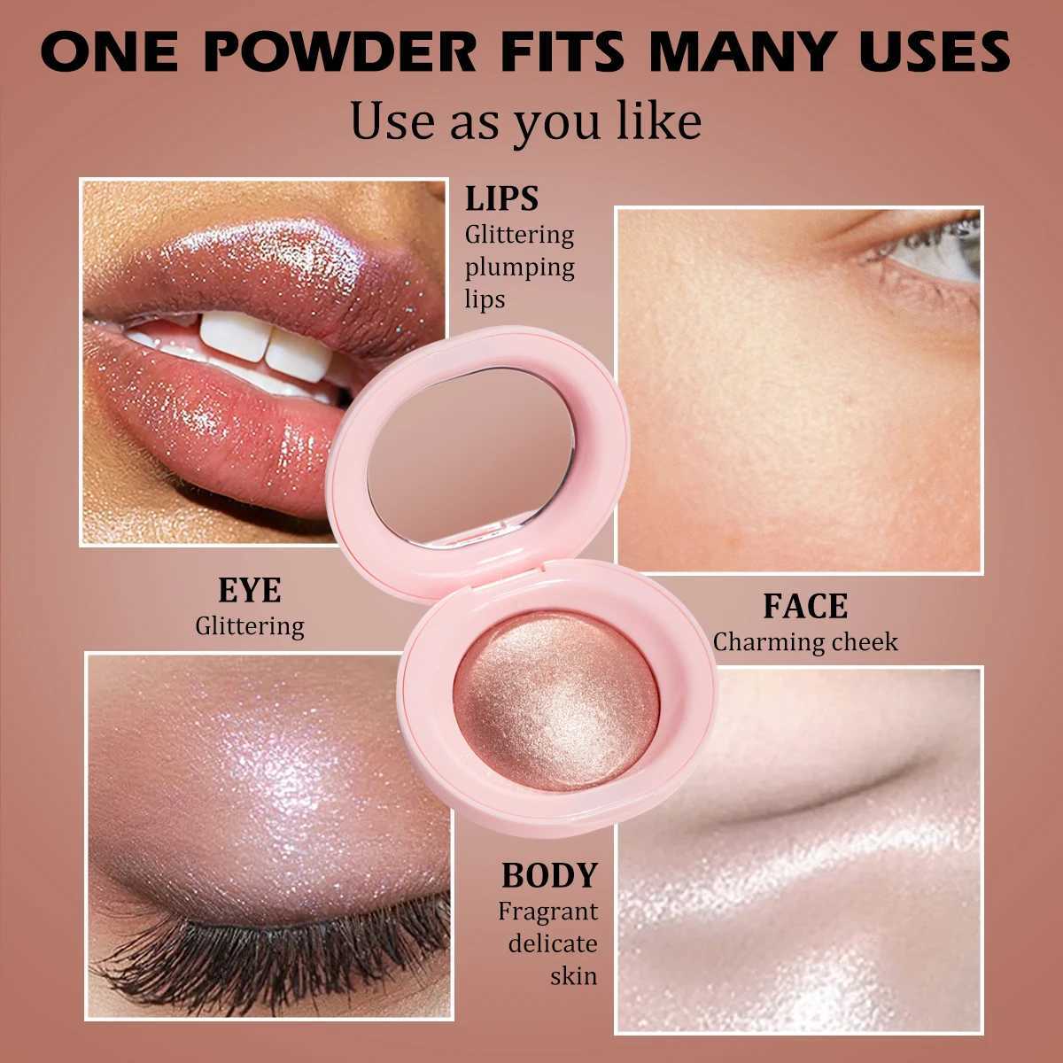 Baked Highlighter Palette Makeup Long-Wearing Radiant Glitter Eyeshadow Highly Pigmented Iluminadores Pressed Powder For Girls H260328