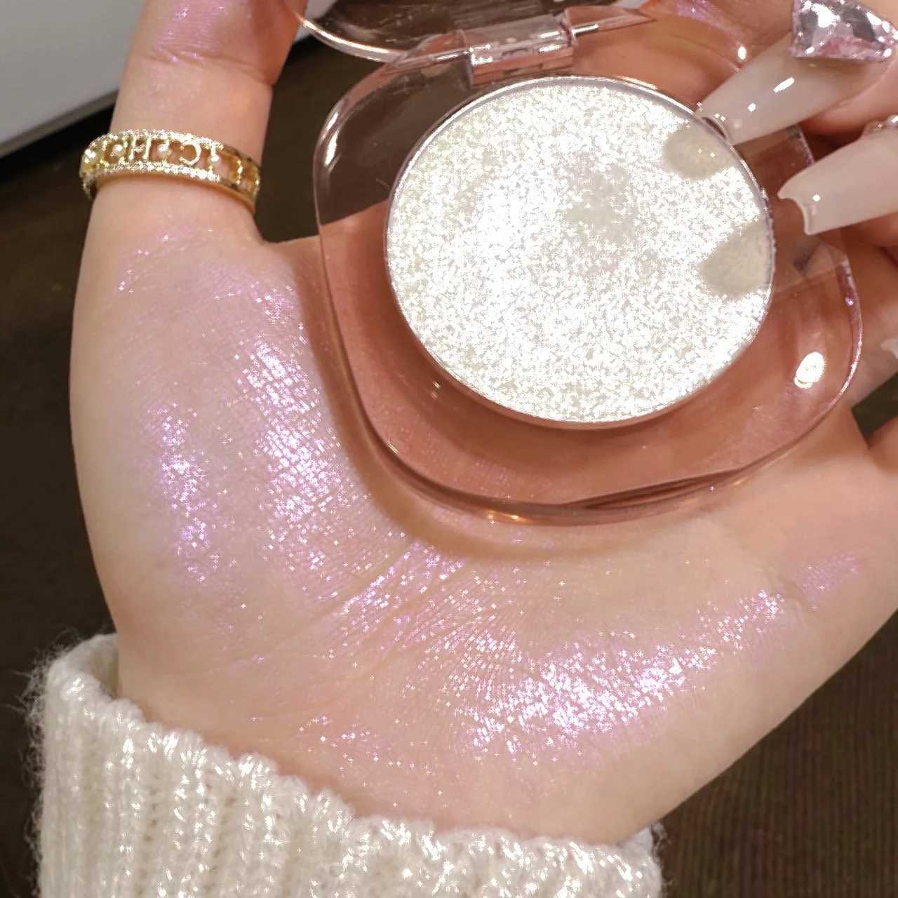 Vientiane Highlighter Powder Palette with Fine Shimmer and Diamond-like Highlights and Contour PowderCreamy Mousse Texture H260328