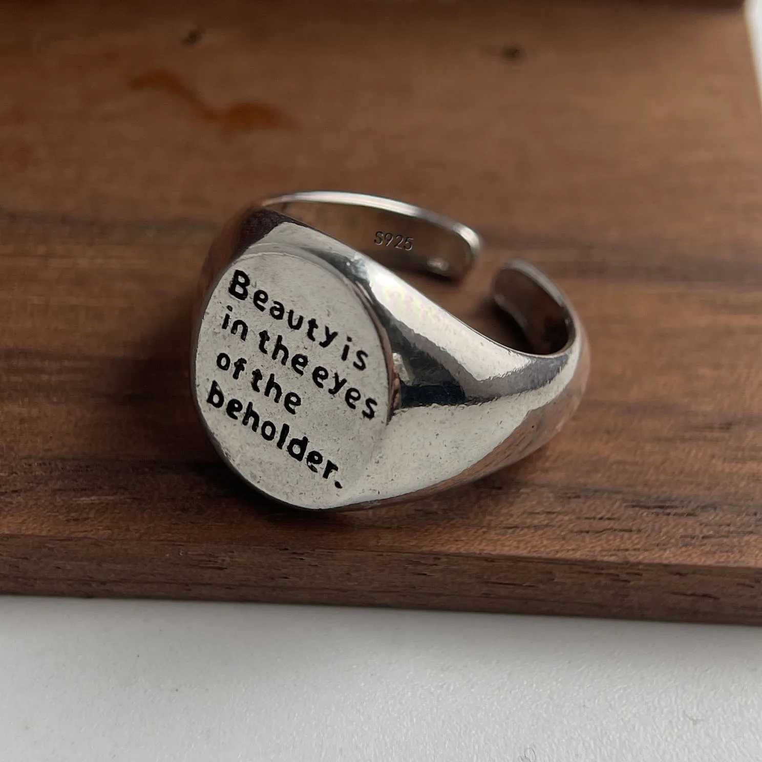 925 Sterling Silver Rings for Women Couple Minimalist Handmade Simple Wide Retro Red Ring Set Party Jewelry Gift Prevent Allergy H260328