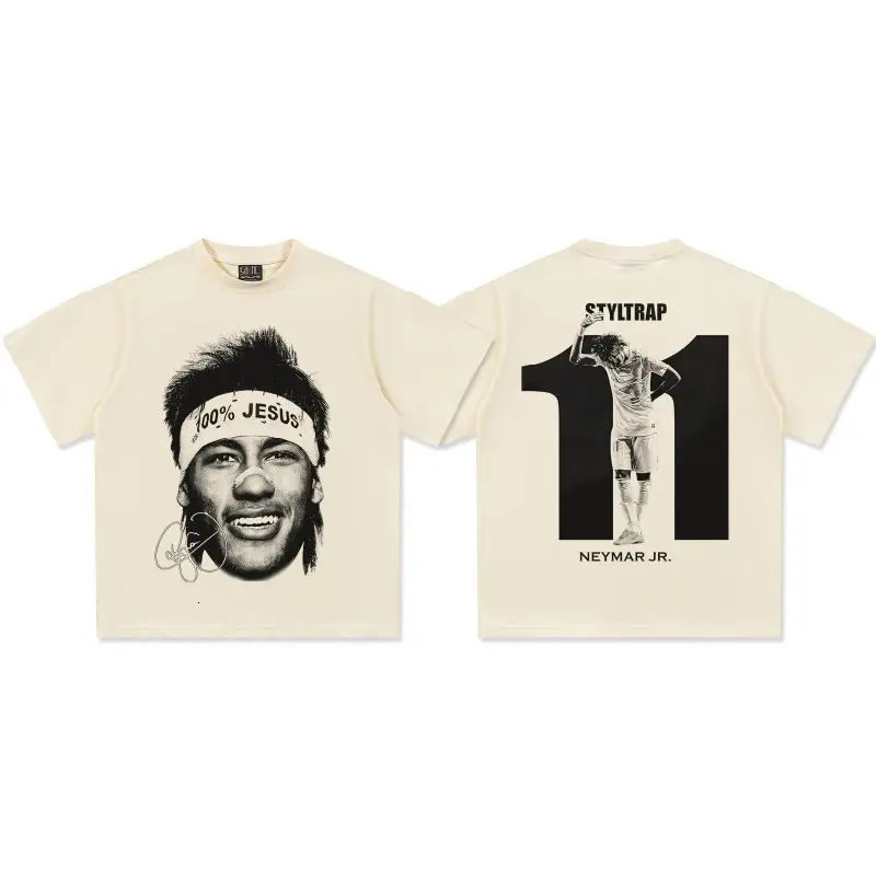 Neymar Jr Football TShirt Oversized Bold Number Graphic Cotton Tee Samba Star Men Women Y2K Edgy Streetwear Unisex Top 260306