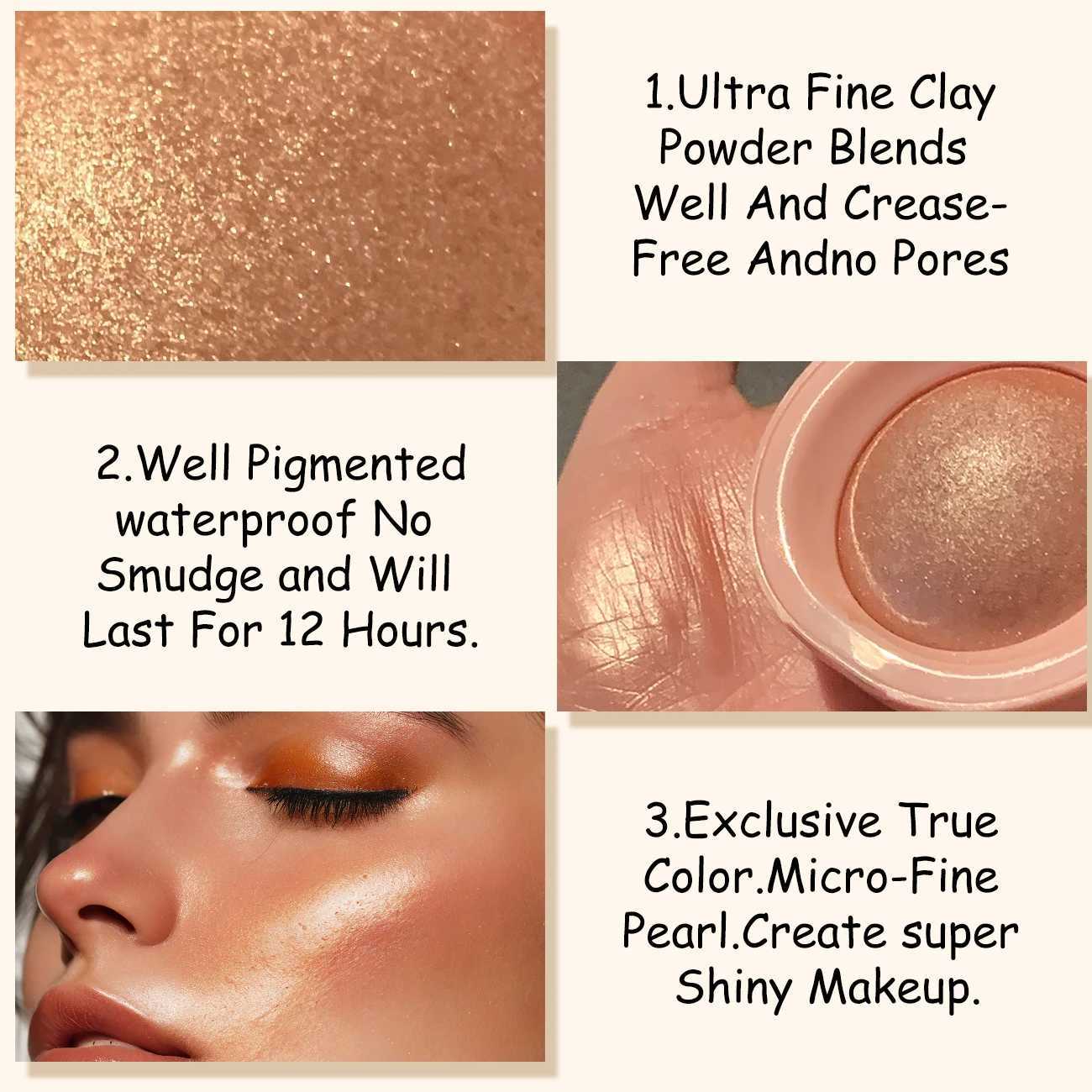 Baked Highlighter Palette Makeup Long-Wearing Radiant Glitter Eyeshadow Highly Pigmented Iluminadores Pressed Powder For Girls H260328