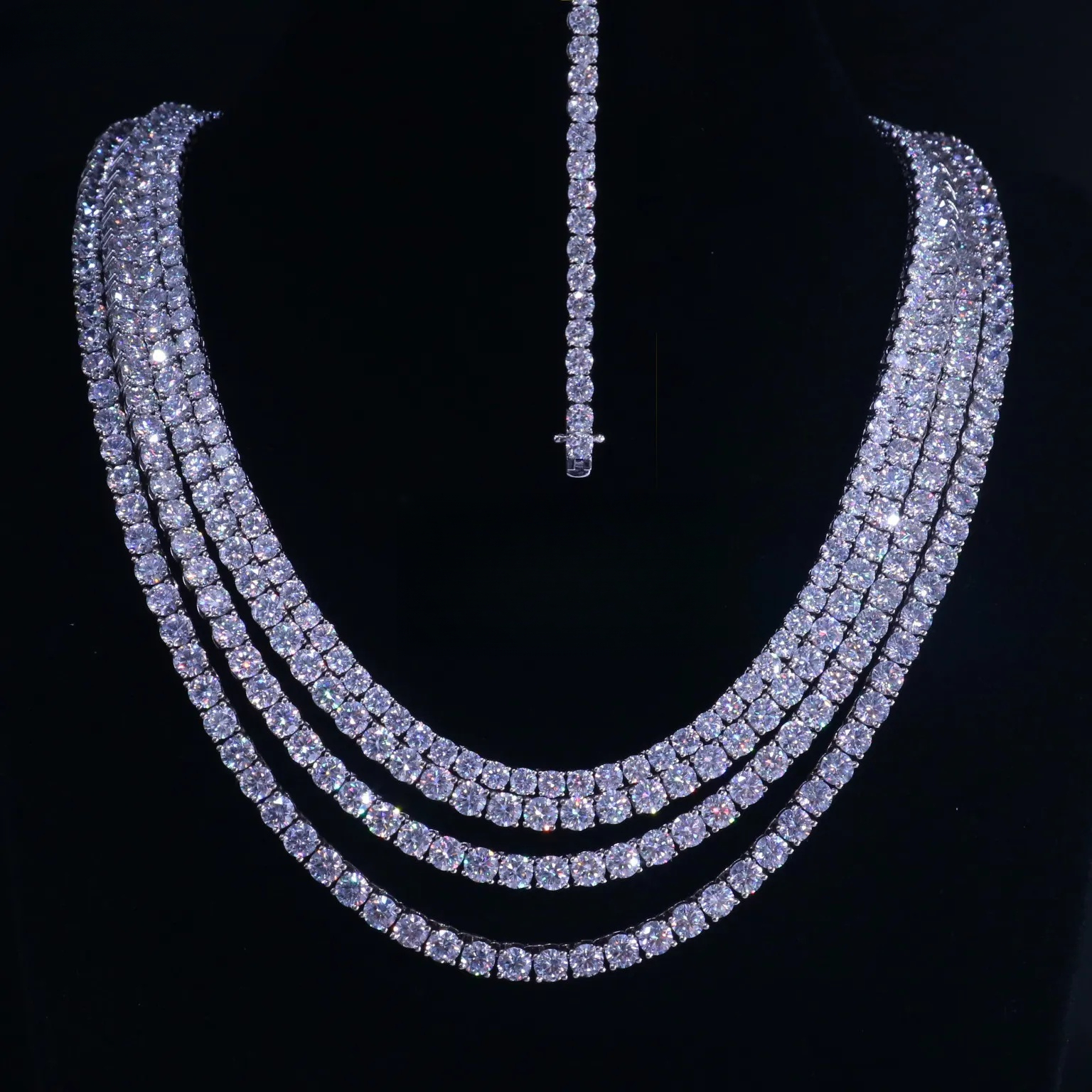 3mm 4mm 5mm 6mm Necklace 925 Sterling Silver VVS Moissanite Tennis Chain
