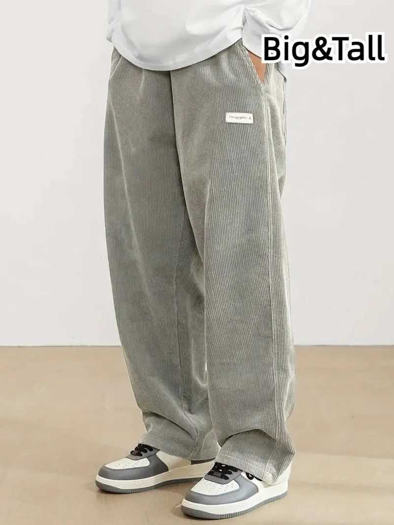 Autumn and Winter Large Size Mens Corduroy Casual Trousers Outdoor Sports Casual Trousers Versatile Straight-Leg Trousers with Thick Fabric M260328