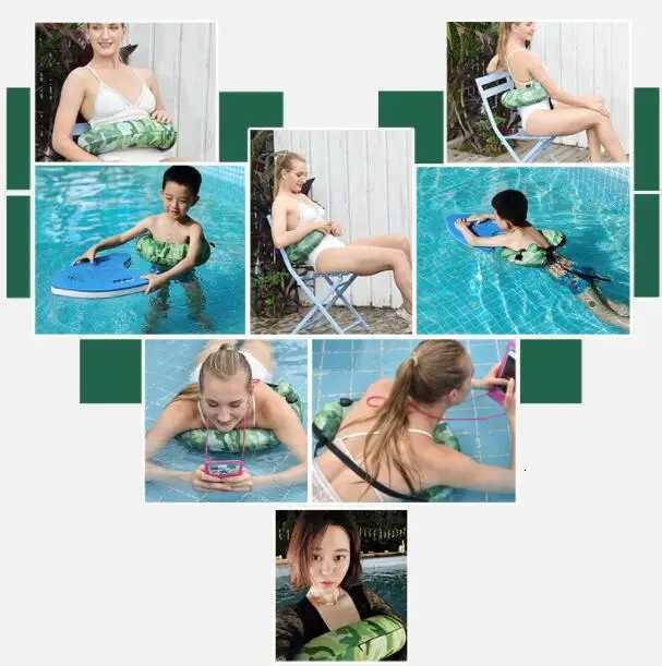 Multipurpose Pressure Inflatable semicircle swimming ring Portable Half Round Swim ring Neck pillow life buoy Z260328