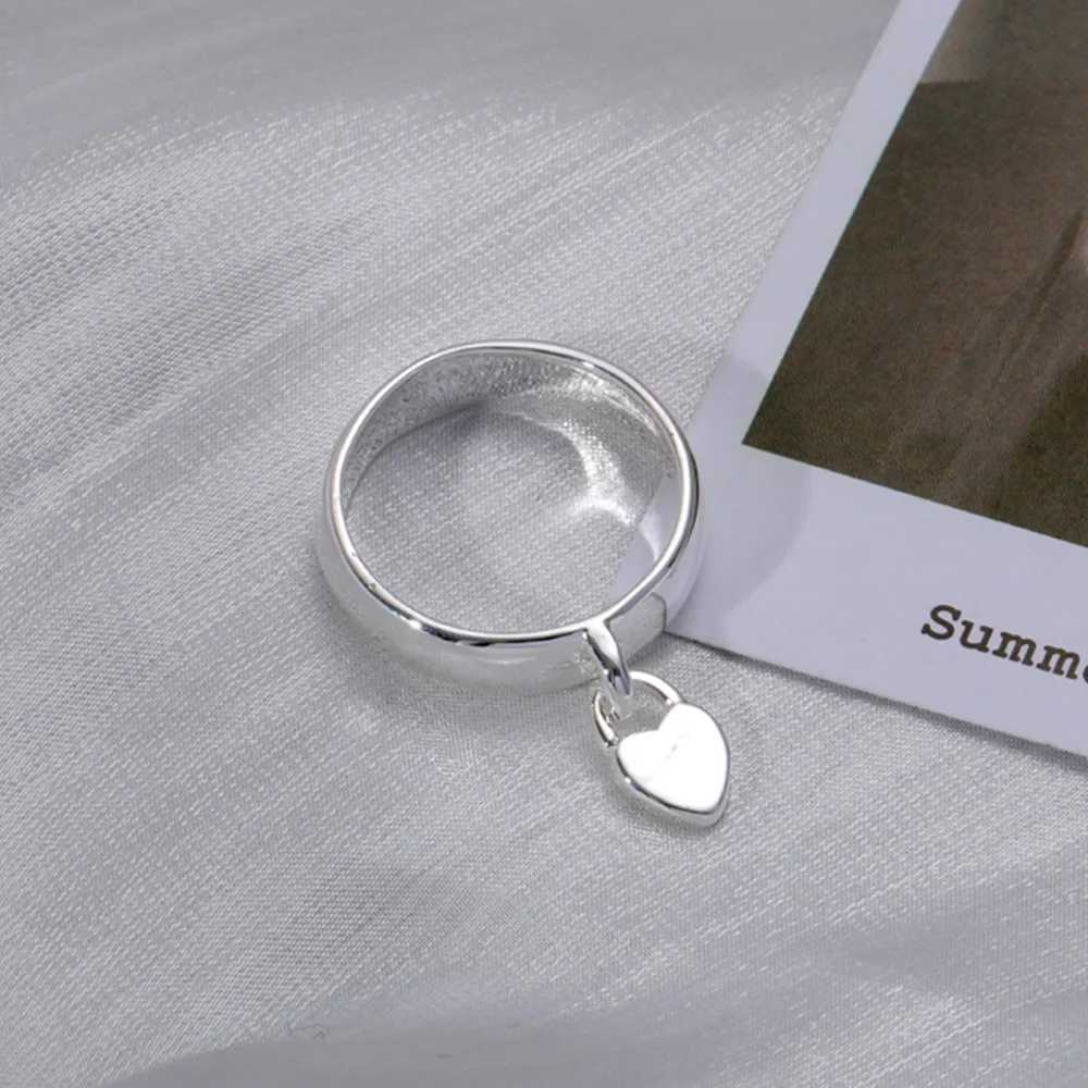 Hot Street fashion 925 Sterling silver romantic heart lock Couple ring size 6/7/8/9/10 Fashion LOVE Wedding Party gifts Jewelry H260328