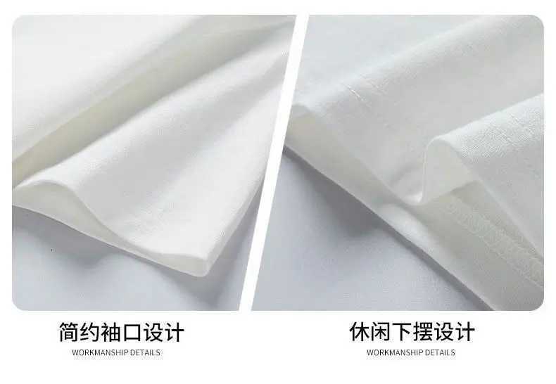 Leaf Printed Short-sleeved T-shirt Mens Summer Loose Round Neck New Casual Versatile Top C260326