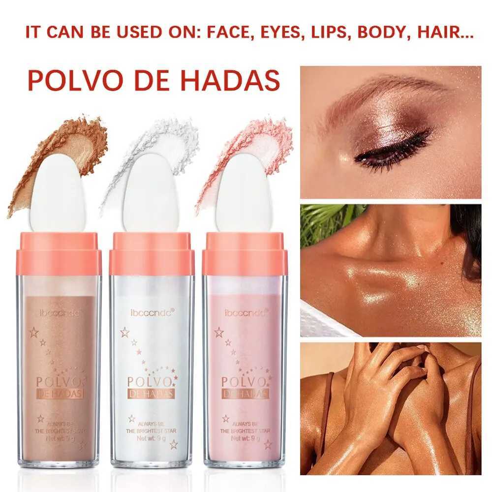 3Color Shiny Fairy Powder Highlighter Shimmer Makeup Contour for Face Body Hair Pink Gold Bronze Iluminador Maquillaje 1 Piece H260328