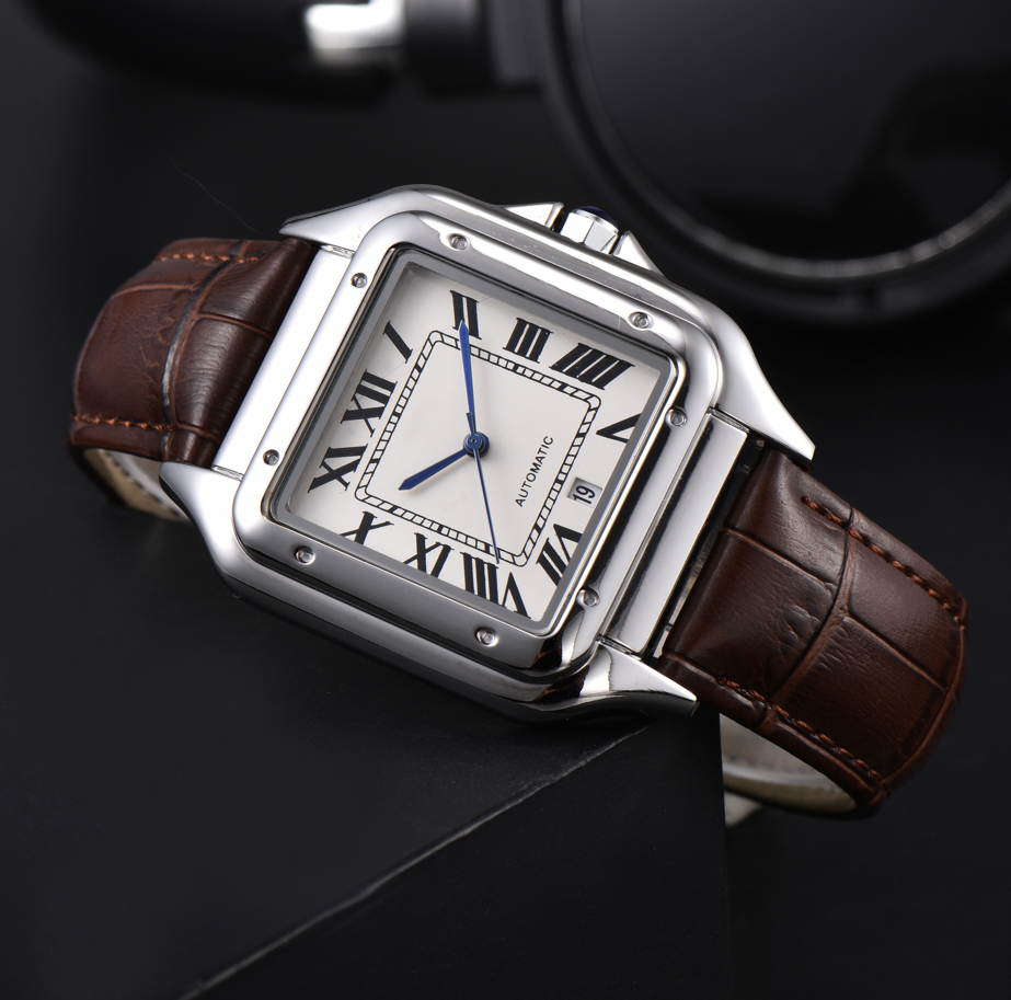 Women and men Tank Watch SANTOSIIT Fashion With diamond Classic Panthere Stainless Steel Quartz Gemstone For Lady Gift Top Quality With Designer Wristwatch #211