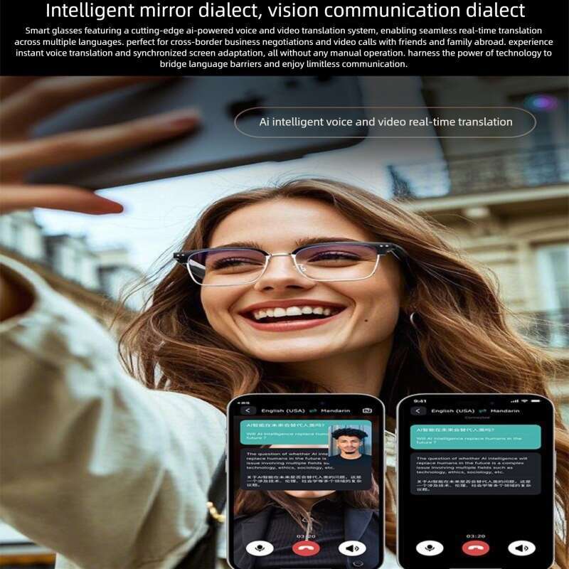 Cross-border Exclusive W100D Smart Glasses AI Real-time Translation Bluetooth Audio Sports Calling Music Player Hands-Free Wearable Device CKS