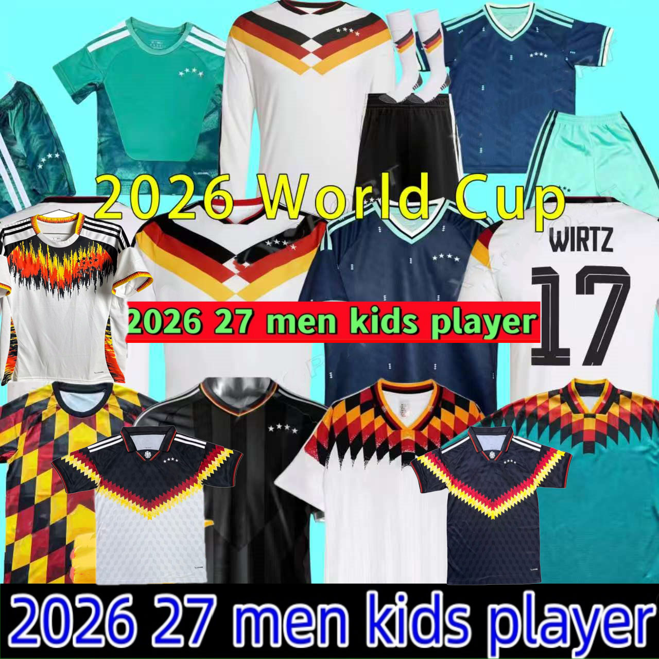 2026 Germany jerseys 26 27 Anniversary soccer jersey Kit blue goalkeeper KLINSMANN Retro football shirts men kids sets fans player version