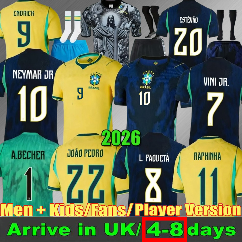 2025 2026 World Cup BRAZILS soccer jerseys Camiseta de futbol PAQUETA RAPHINHA football shirt maillots VINI JR 26 27 brasil RICHARLISON men kids NEYMAR JR Uniforms