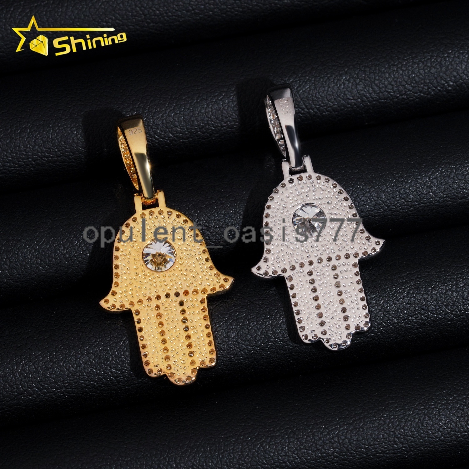 Local Stock Ready to Ship Hip Hop Hand 925 Silver Iced Out VVS Moissanite Diamond Mens Pendants