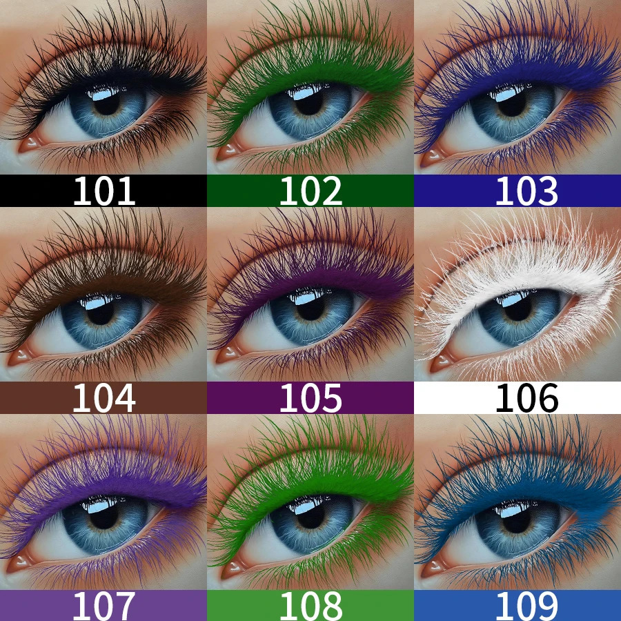 9 Colors 5D Mascara with Big EyesStrong Waterproof Thickening Lengthening Curling Liquid Fiber Eyelash Makeup 260316