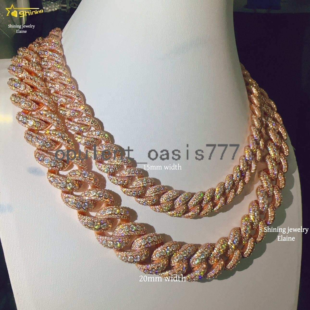 VVS Moissanite Diamond Moissanite Fashion 925 Sterling Silver Iced Out Hip Hop Luxury Jewelry Miami Cuban Link Chain Necklace