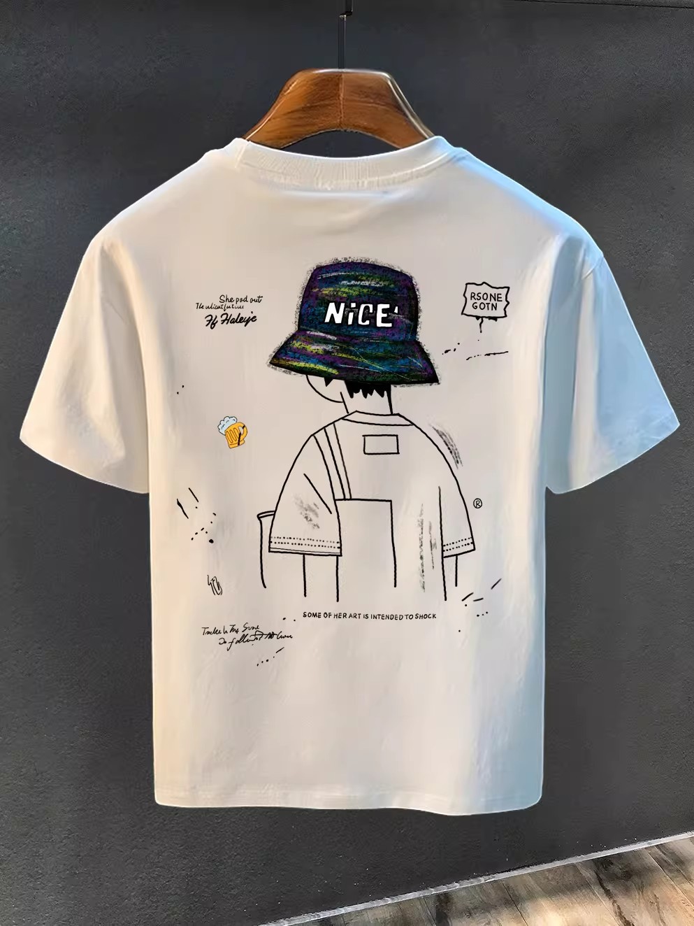 2026 New Men's Short Sleeve T-Shirt, High-Quality Cotton, Summer Loose Plus Size Heavyweight, Simple & Fashion Printed Top