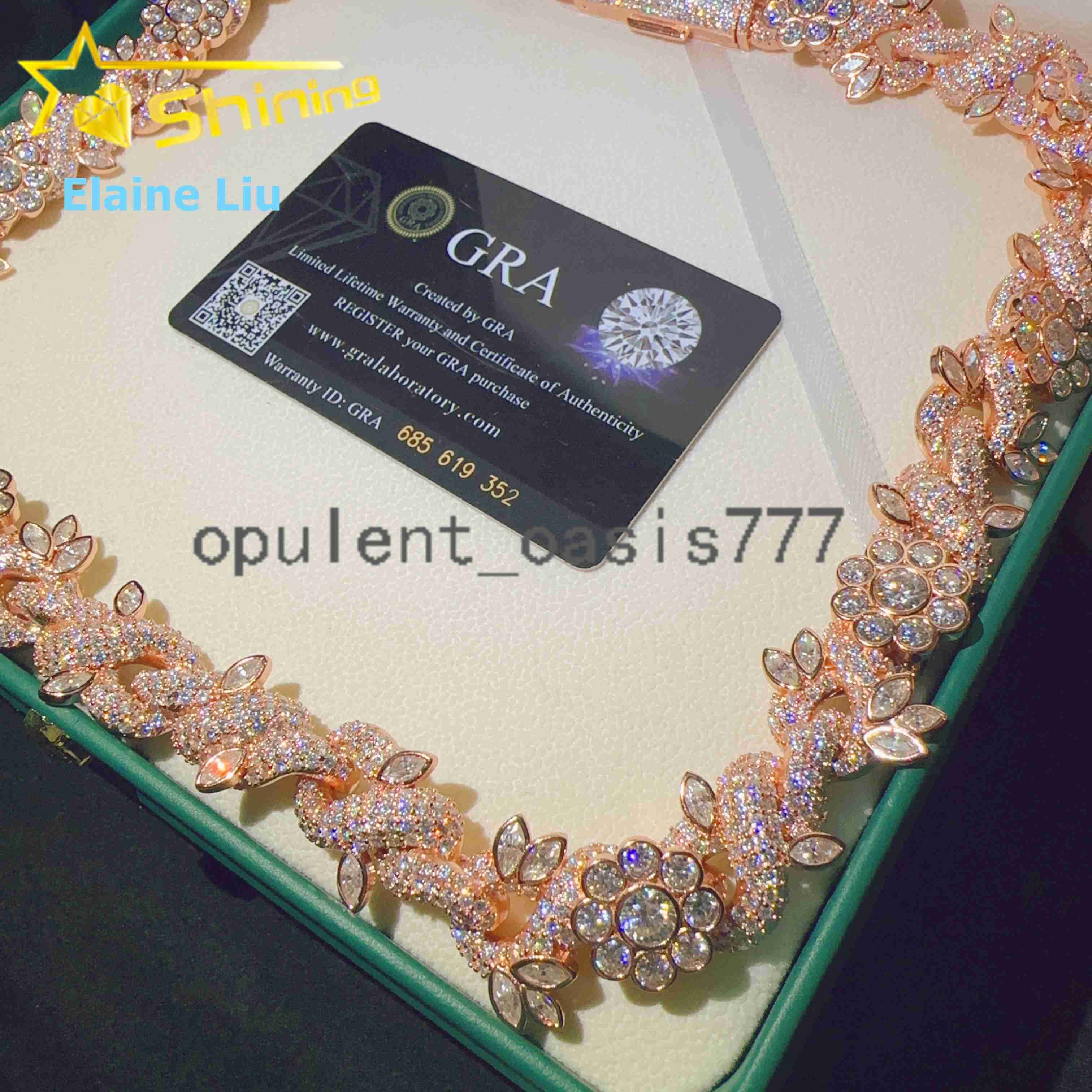 Hip Hop Jewelry 18MM 925 Sterling Silver Iced Out Fine Jewelry High Quality Moissanite Cuban Link Chain Necklace