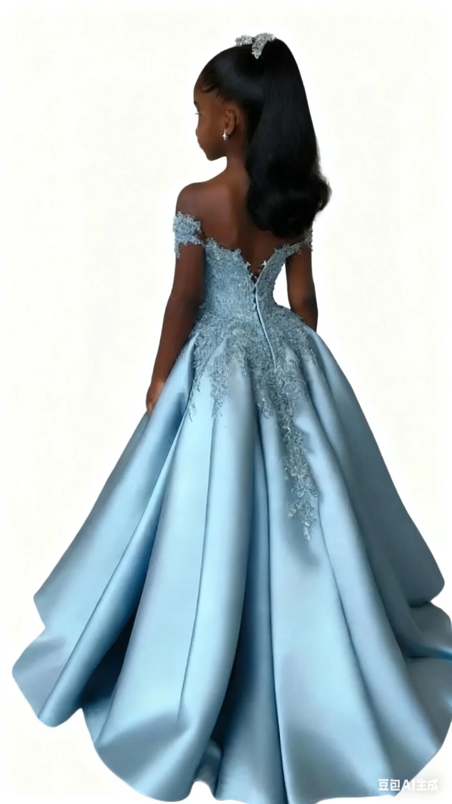 Elegant Satin Customized Flower Girl Lace Applique Mermaid Princess Skirts Pageant Dress High Low First Communion Gowns M30 ZD19