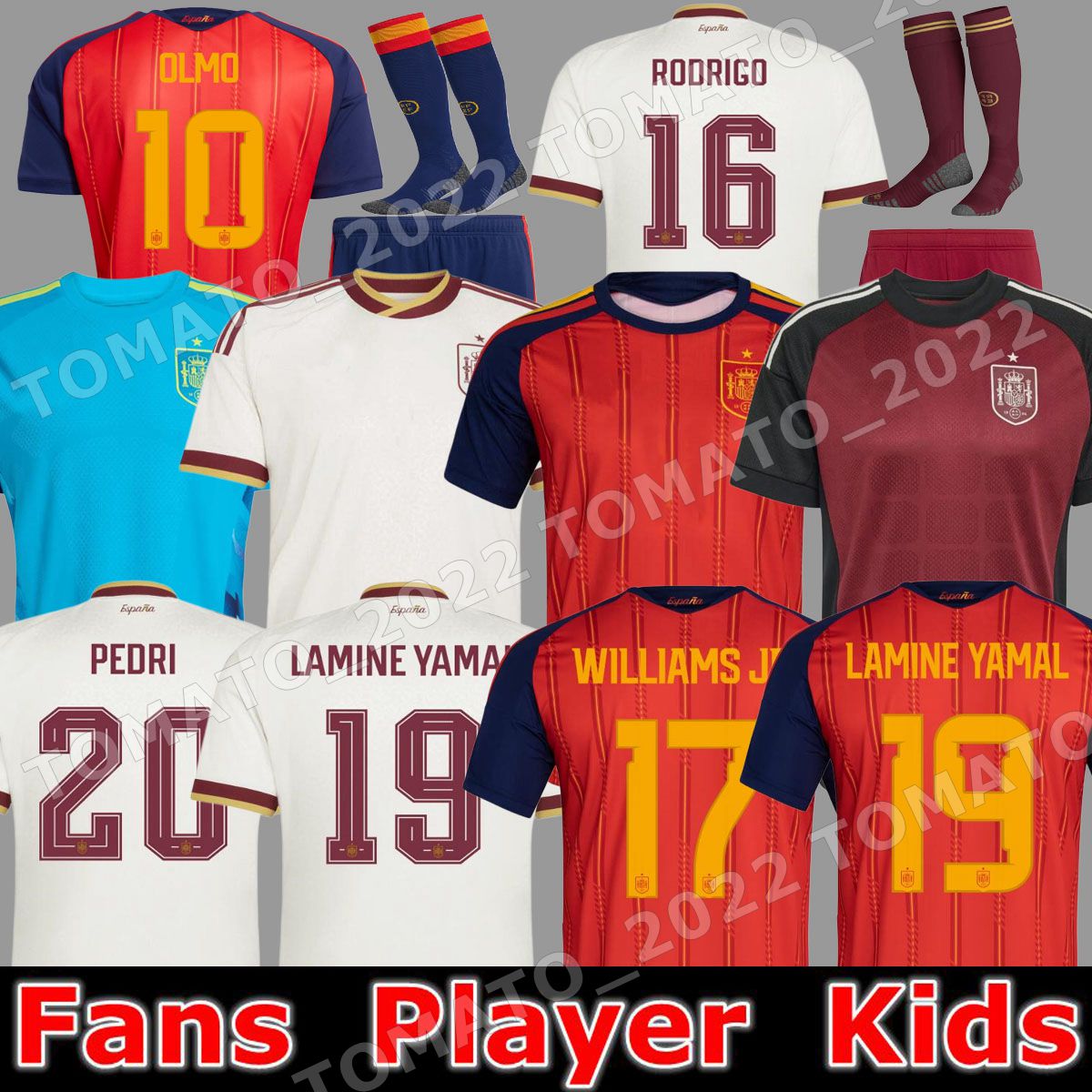 2026 World Cup SPAIN Soccer Jerseys PEDRI GAVI LAMINE YAMAL MORATA Carvajal OLMO FERRAN RODRIGO Jersey Men Kid Kit Football Shirt Fan Player999