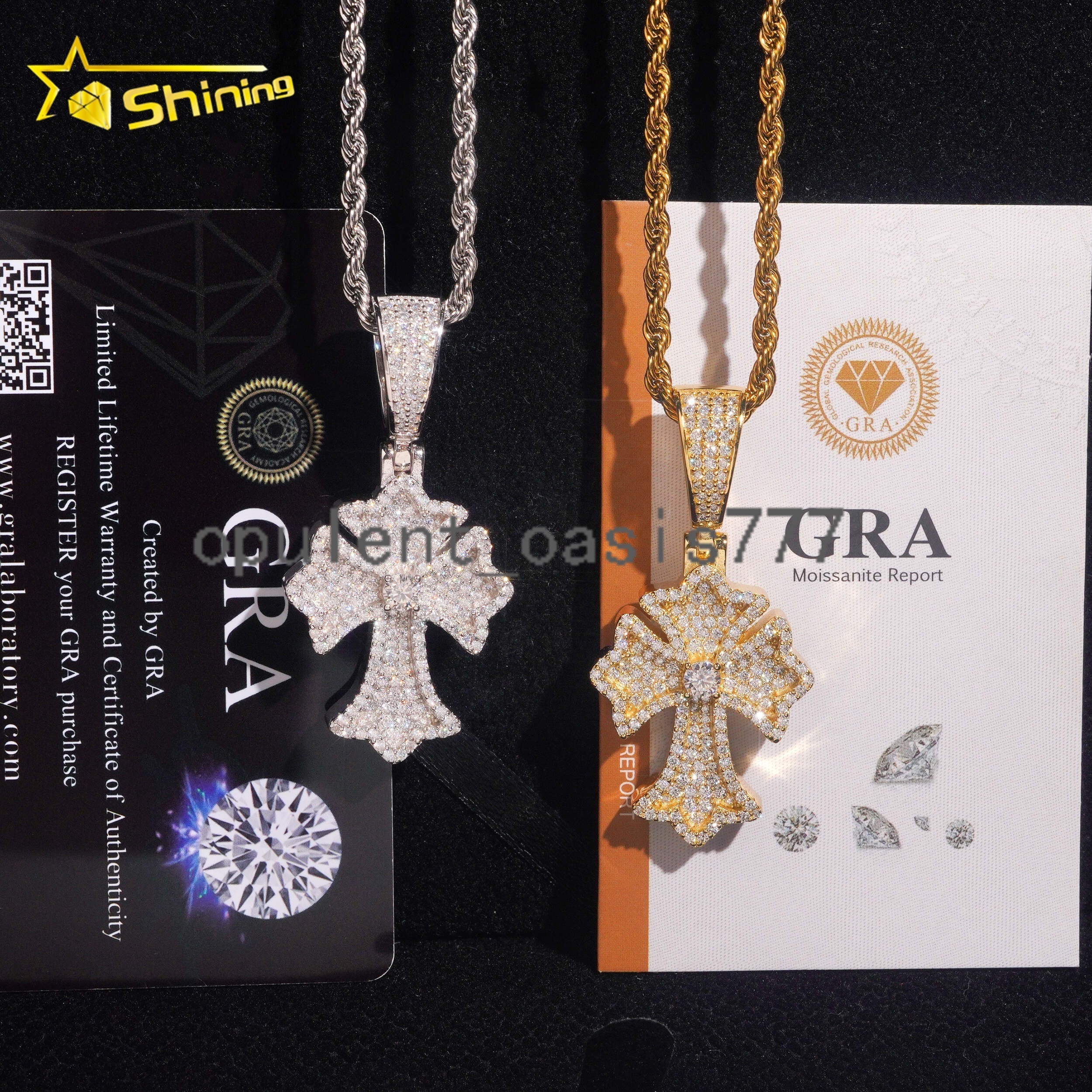 Local Stock Fast Shipping Pass Diamond Tester 925 Silver Iced Out Hip Hop Moissanite Cross Pendant