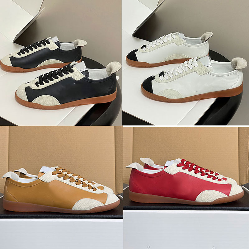 High Quality Womens German training Shoes Designer Women Casual Shoes 26SS Woman Sneakers Color Blocked Lace Up Flat Shoes Embossed Leather Upper Rubber Outsole