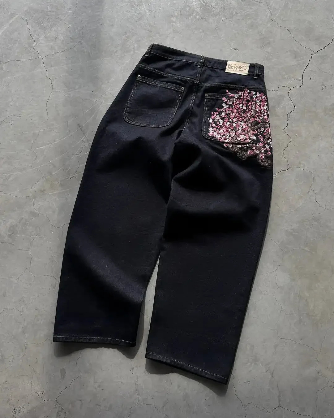 Mens Jeans Woman Face Embroidery Slim Straight Denim Stretch Cotton Casual Streetwear Vintage Style Daily Wear Multiple Sizes 260327