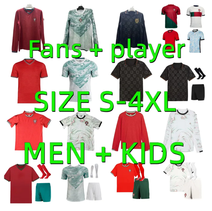 2026 2027 Portugal soccer jerseyS Portugieser FERNANDES BERNARDO Joao Felix RONALDO RUBEN DIAS B.FERNANDES Long sleeves 22 23 24 25 26 27 Football shirt Men Kids Kit