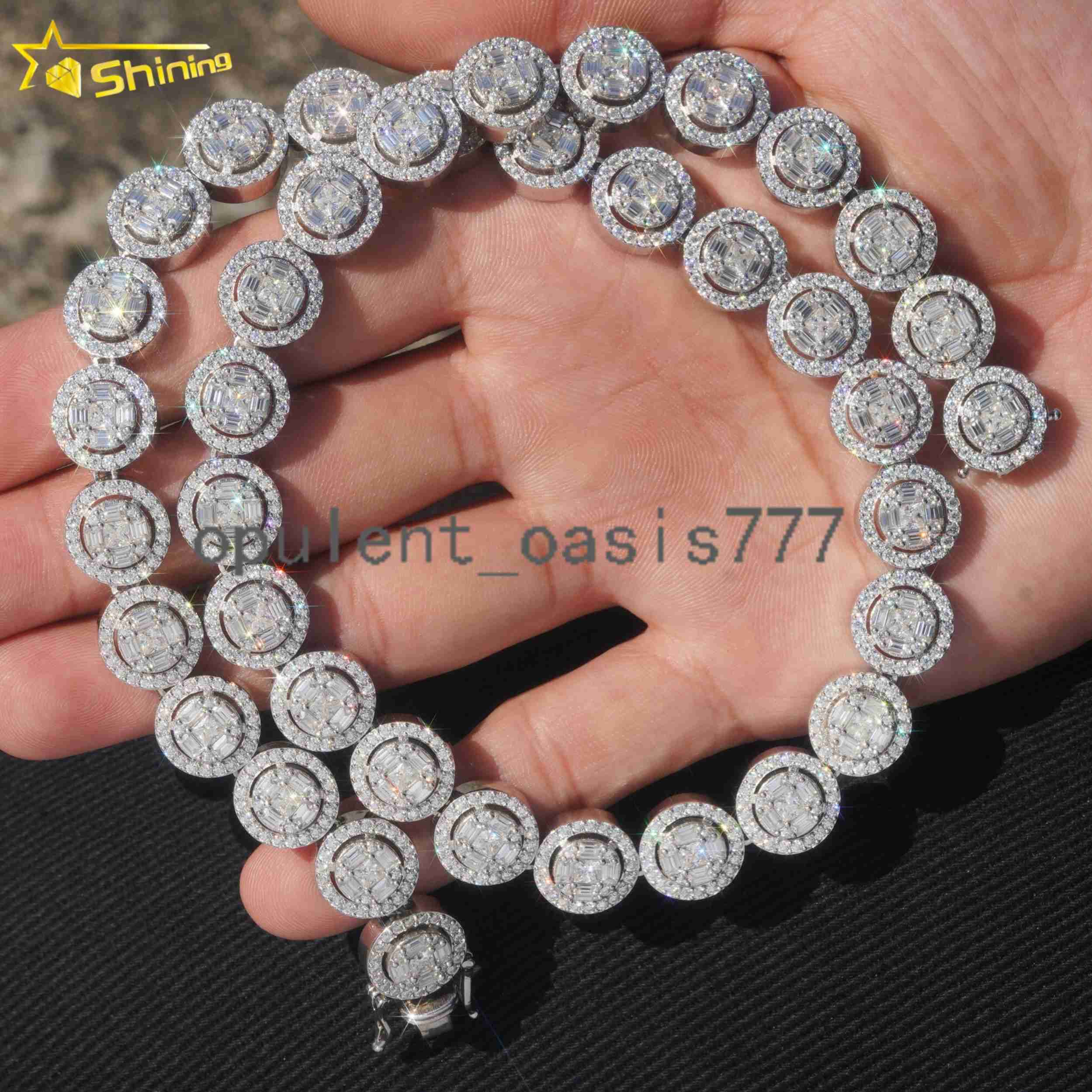 Luxury Cuban Link Chain 925 Sterling Silver Moissanite GRA Hip Hop Jewelry Custom Fashion Iced Out Chain for Men