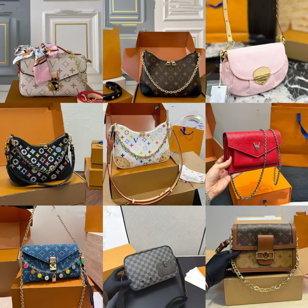5A Borsa Messenger Borsa Mezzaluna Catena A Forma Di Corno Busta Sottobraccio Borsa Pieghevole Monogram Dauphine Borsa Vintage Borsa Alpha Pochette-image