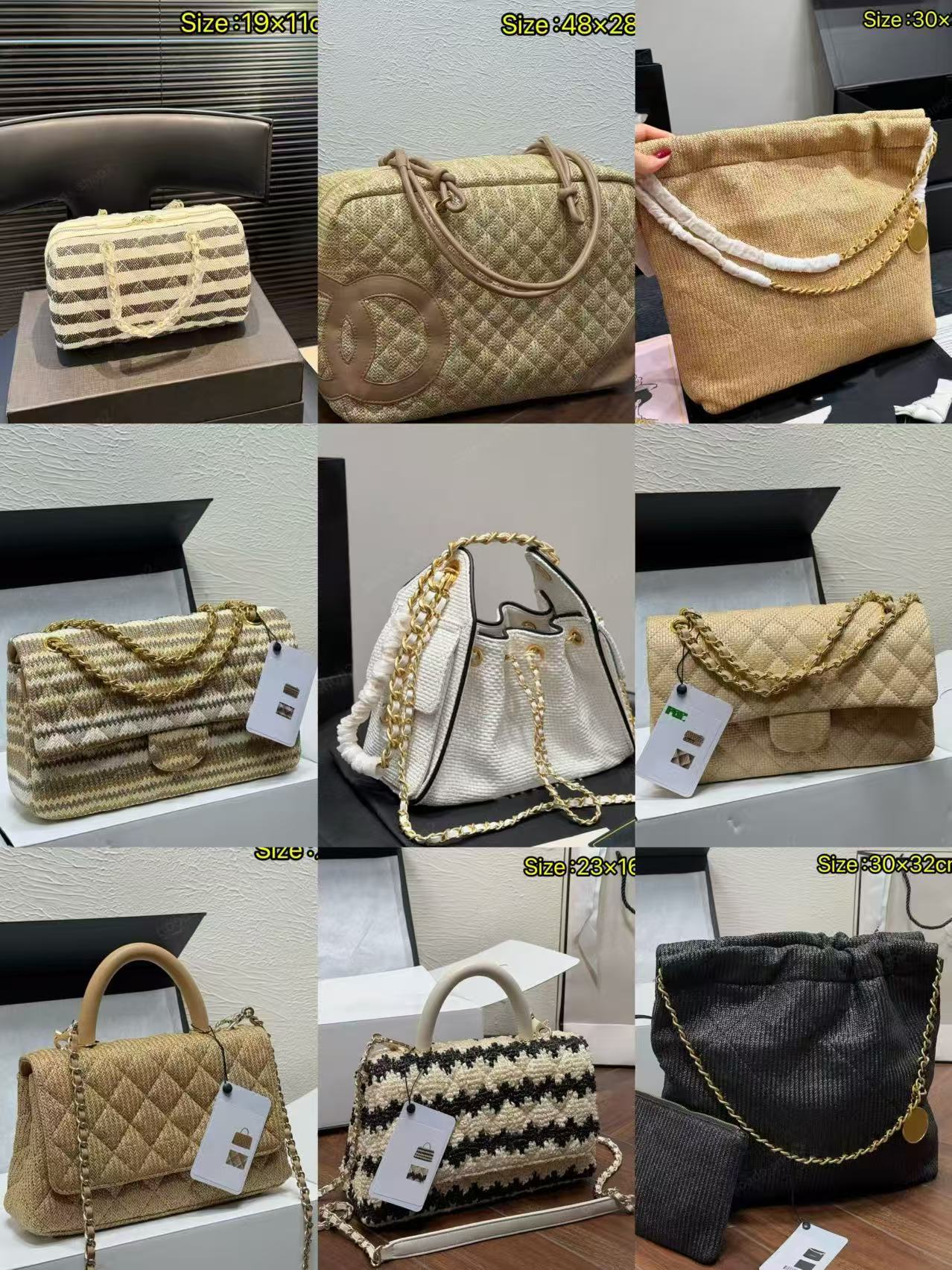 Luxury 2026 Summer new 26S straw Raffia Grass design chain bag handbag crossbody bag beach bag Women's wallet designer bag tote bag