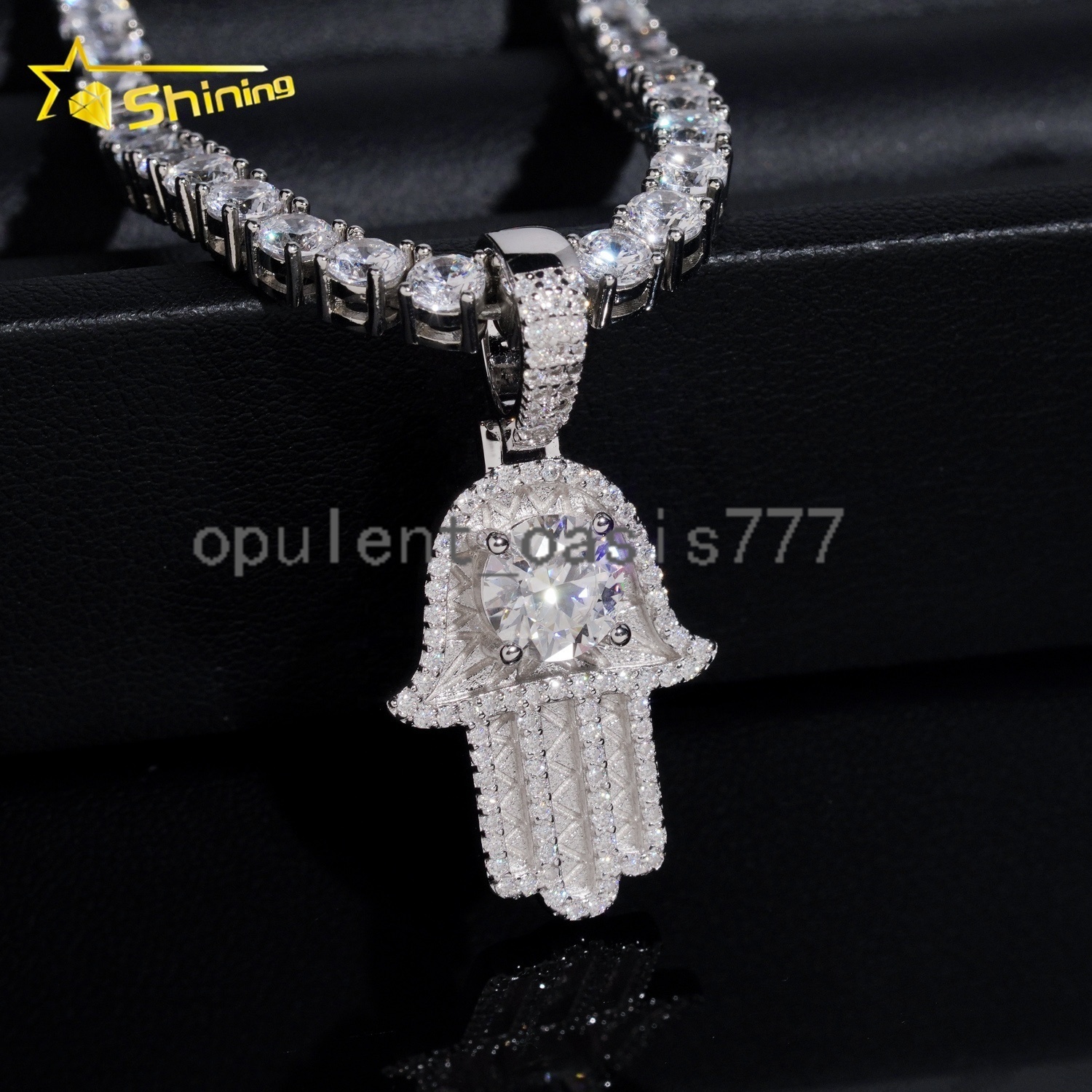 Local Stock Ready to Ship Hip Hop Hand 925 Silver Iced Out VVS Moissanite Diamond Mens Pendants