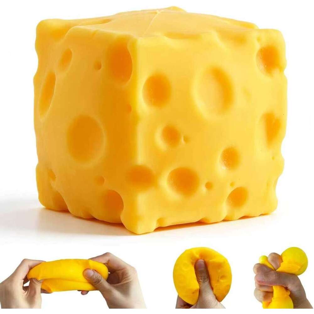 Squishies Toy,Squishies Cheese Slow Rising Squeeze Block, Stress Balls for Adults,Stress & Anxiety Relief Fidget Gift 0bf