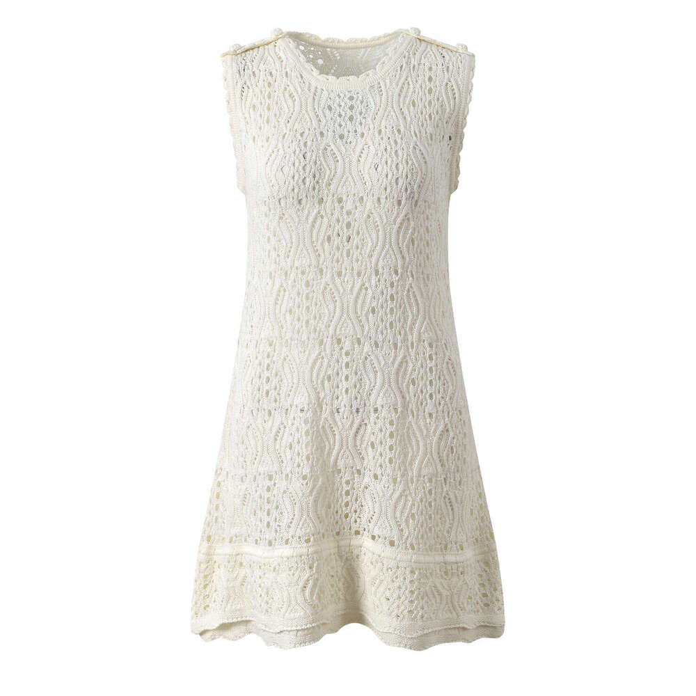 2026 summer new designer women's k30 French crochet hollow FC fashion slim fit sleeveless knitted vest