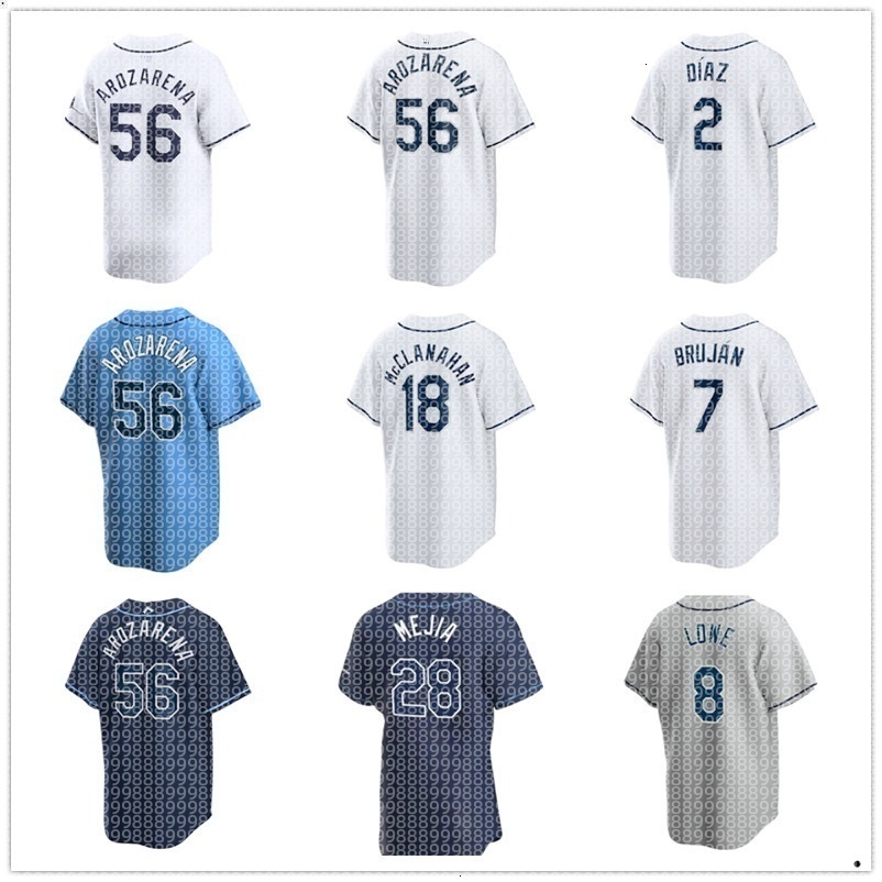 2026 Rays Baseball Jersey Wade Boggs Ryan Pepiot Yandy Diaz Junior Caminero Chandler Simpson Shane McClanahan Jonathan Aranda Cedric Mullins Fraley Drew Rasmussen