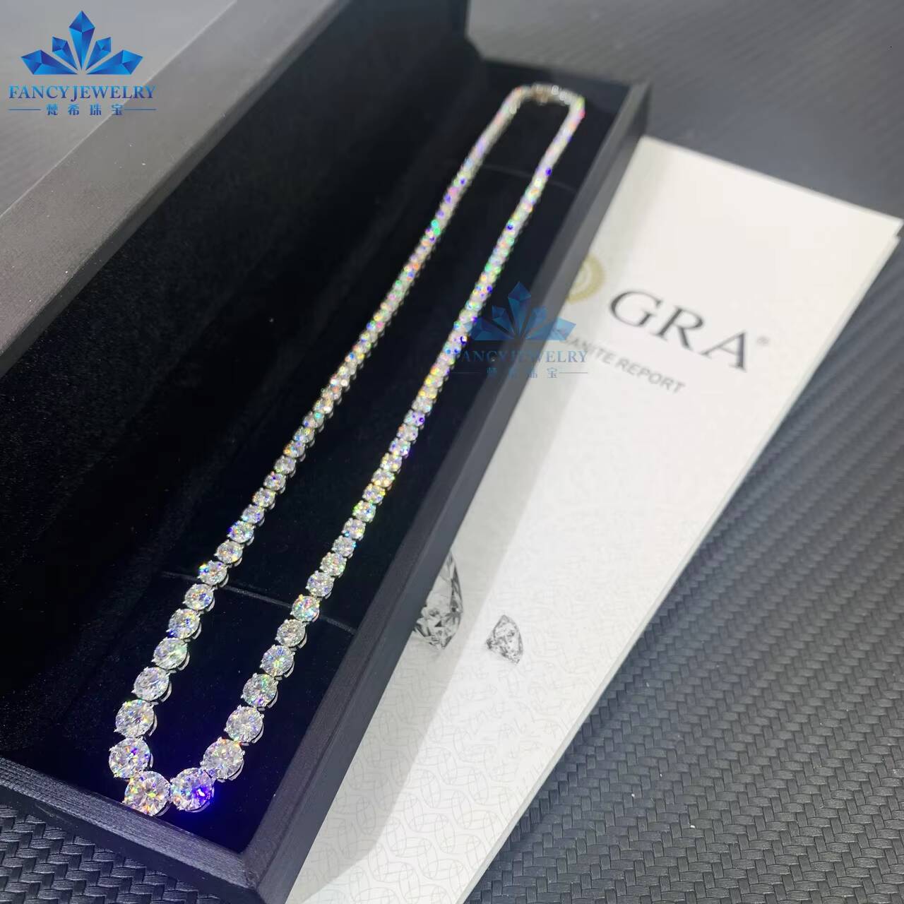 Hip Hop Jewelry 2mm 3mm 4mm Long Necklace 925S Silver VVS Moissanite Diamond Pass Diamond Tester Tennis Chain - view 5