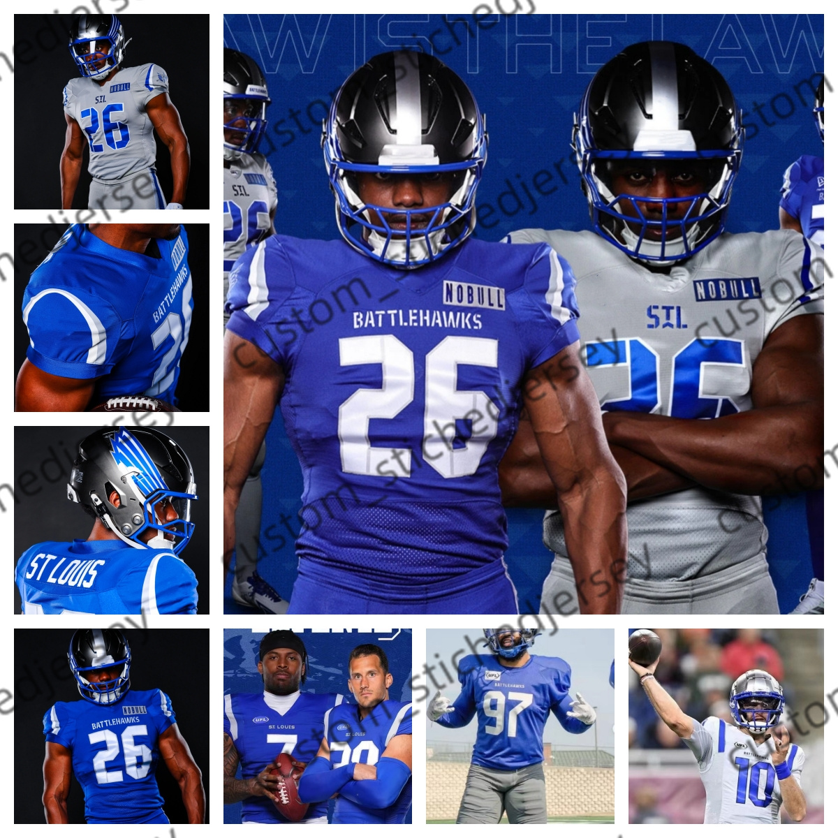 2026 Football Jerseys BattleHawks Jerseys Austin Proehl AJ McCarron Nick Tiano 81 Neville 7 56 Feeney Taumoepenu Harris Hawkins Haynesworth New style all size UFl