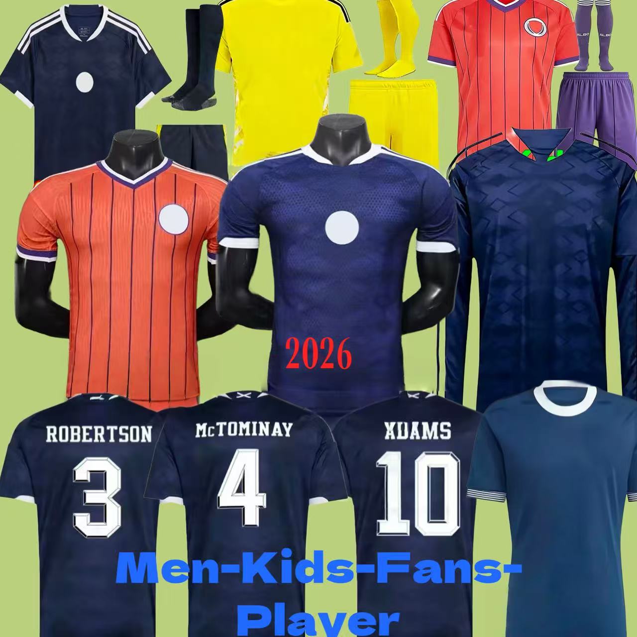 26 27 scotland football shirt Soccer Jerseys 2026 2027 ROBERTSON McTominay McGREGOR SHANKLAND MCGREGOR Homemaillot de Foot men kids kits unifrom