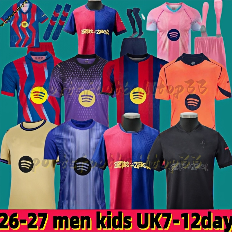 Barcelona 25 26 27 LAMINE YAMAL PEDRI GAVI Football RAPHINHA Camiseta De Football Shirt KOUNDE F. DE JONG FERMIN 2025 2026 2027 OLMO BALDE CUBARSI Men Kids Soccer Jersey